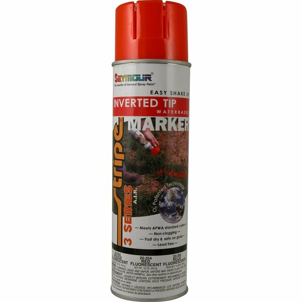 Seymour Midwest 20 oz Inverted Tip Air Tech Marking Paint, Fluorescent Red SM20-354